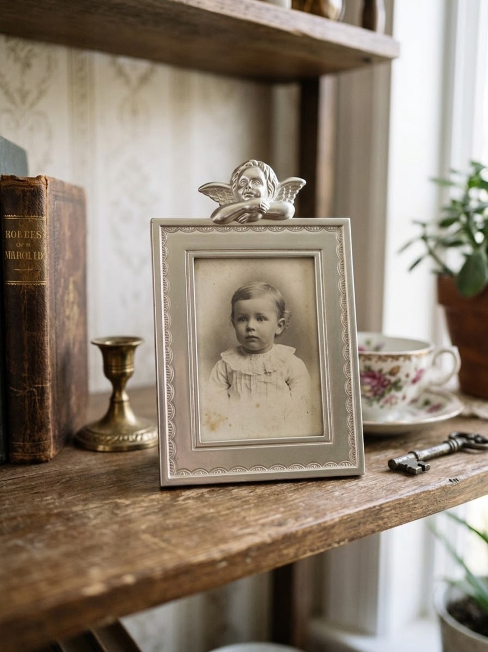 Classic Silver Angel Frame - Neutral Silver Picture Frame